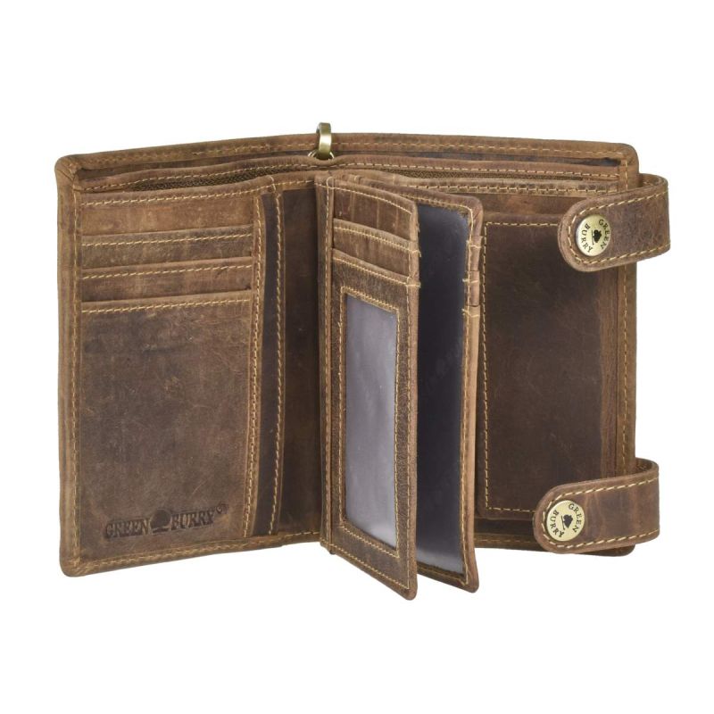GreenBurry Wallet with Chain - Skull Design | Vintage Leather