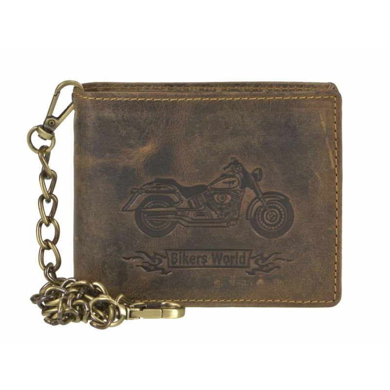 Biker Wallet with Chain GreenBurry Vintage Motorcycle Design