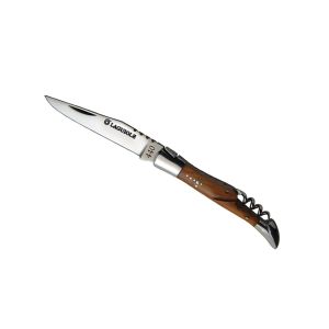 Laguiole Folding Knife with Corkscrew Olive wood
