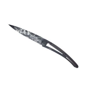 Deejo 37g Ultra Light Folding Pocket Knife with Belt Clip, Ebony / Ride or die
