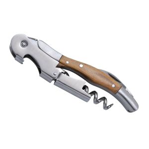 Grand Cru Professional Waiters knife Corkscrew Stainless Steel with Olive Wood Handle