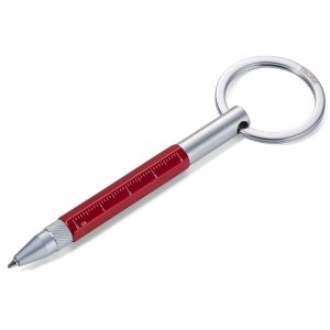 Keyring with multifunction stylus Pen Troika Micro construction Red