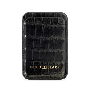 GoldBlack iPhone MagSafe Leather Wallet