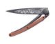 Deejo 37g Ultra Light Folding Pocket Knife with Belt Clip, Coral wood Fox