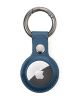 Airtag cover case leather keyring with carabiner, Blue